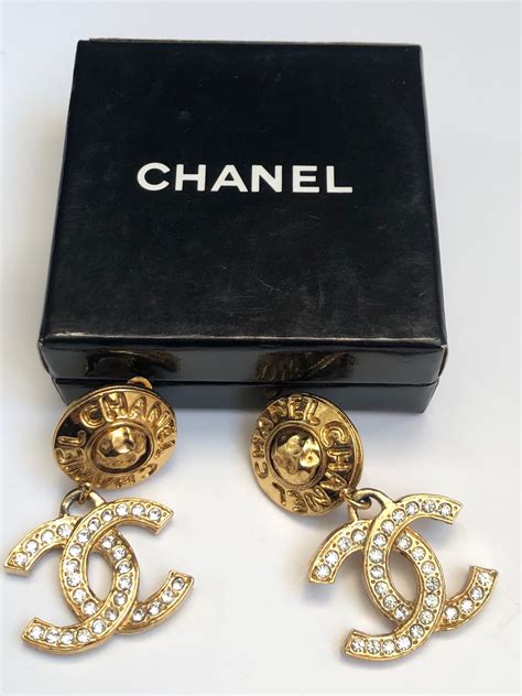 chanel letter earrings|chanel cc earrings original.